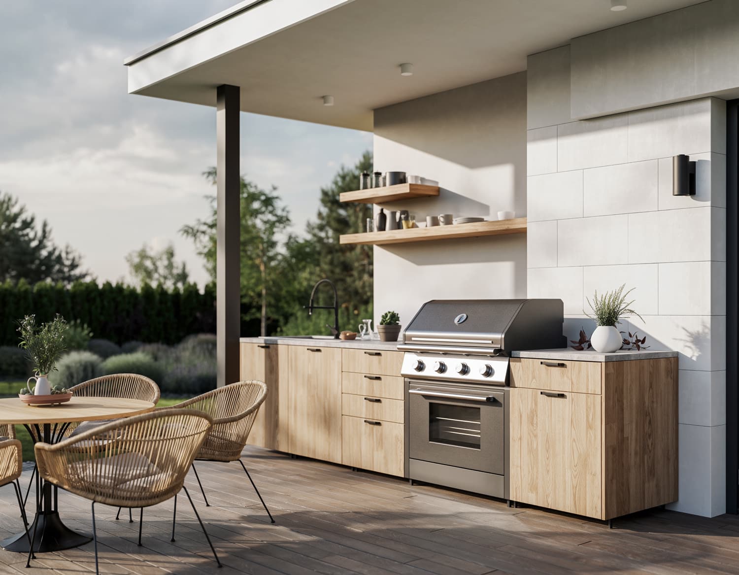 Moderne utekjøkken på Romerike tilpasset dine behov fra Uteromsdesign Pål Tunelv Valio